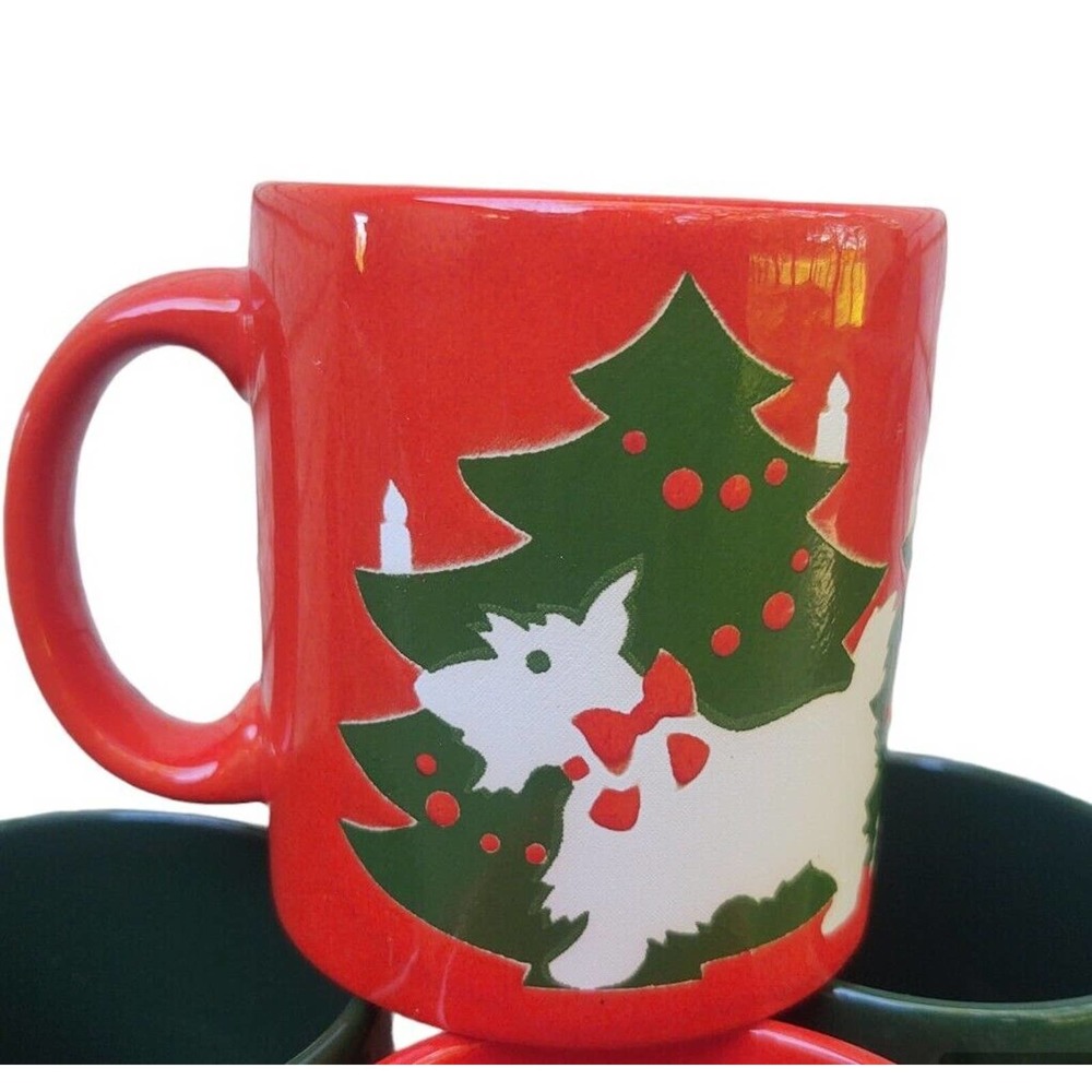 Waechtersbach Christmas Mugs Germany Scottish Terrier Gingerbread Snowmen - Picture 3 of 10